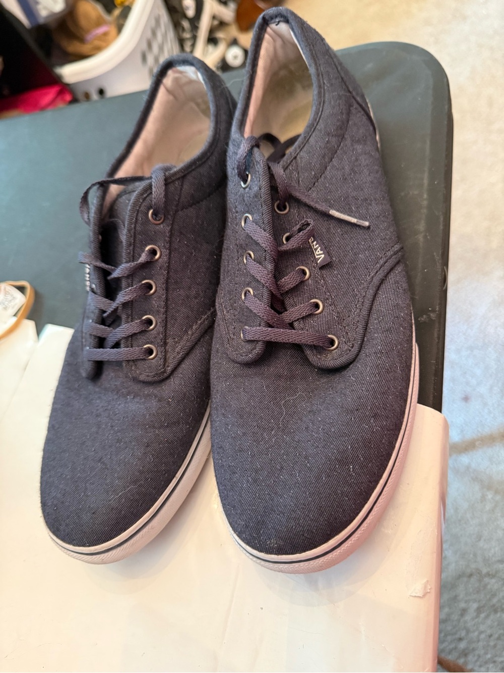 Vans Black Canvas Low-Top Lace-Up Sneakers